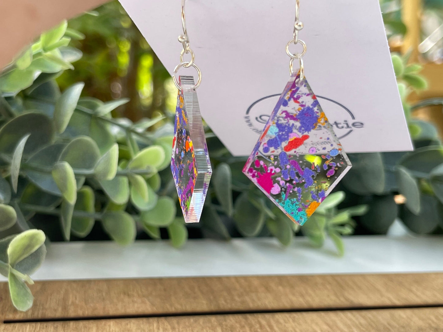 Splatter Paint Diamond Earrings