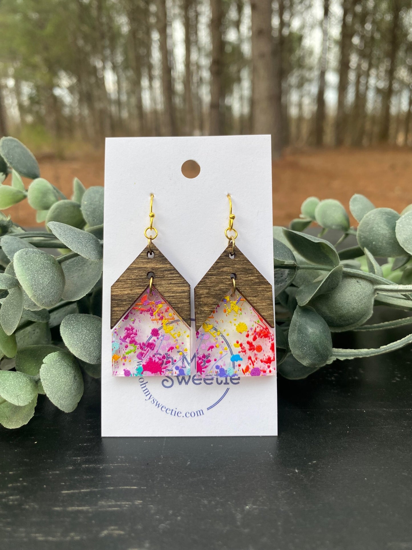 Splatter Paint Arrow Earrings