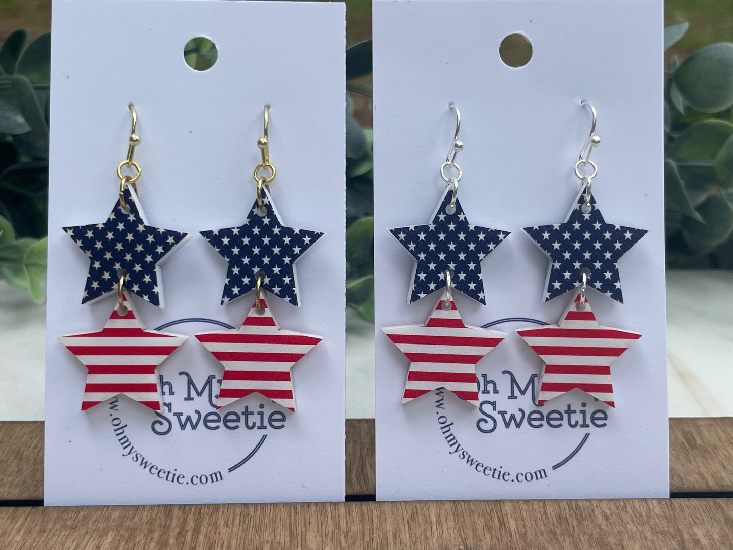 Stars And Stripes Star Dangles