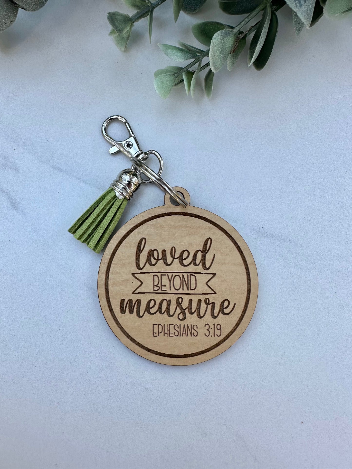 "Loved Beyond Measure" Keychain