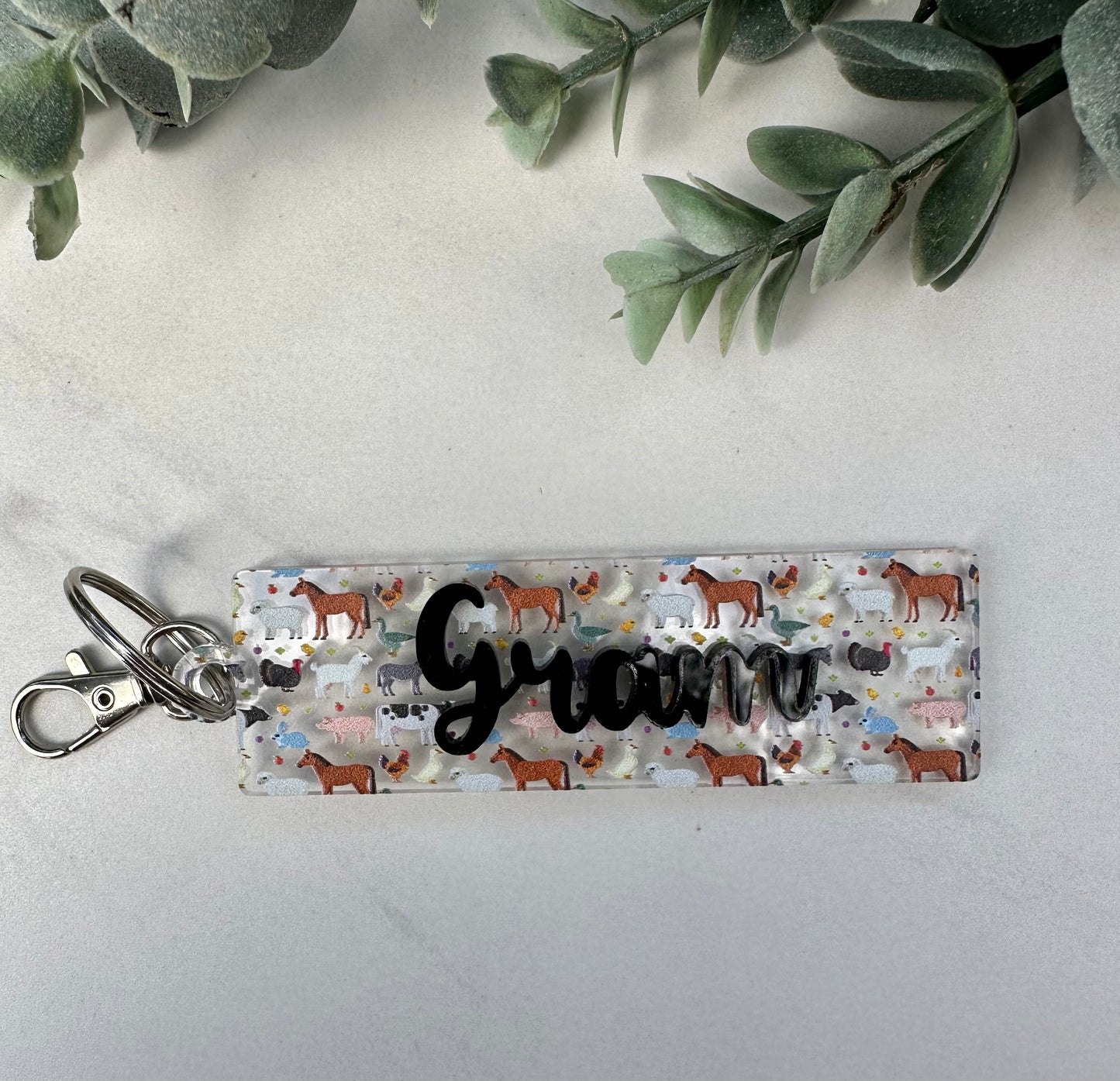 Farm Animal Acrylic Keychain