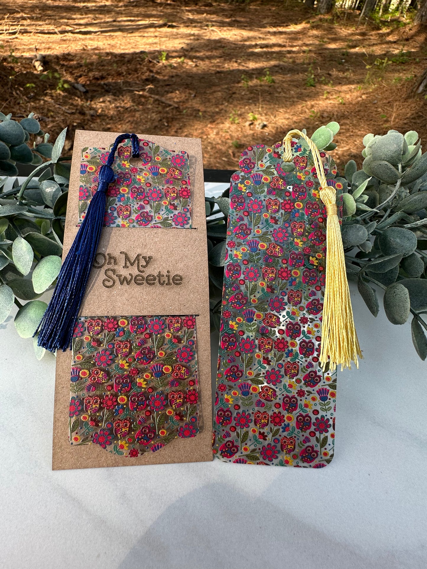 Owl Floral Bookmark