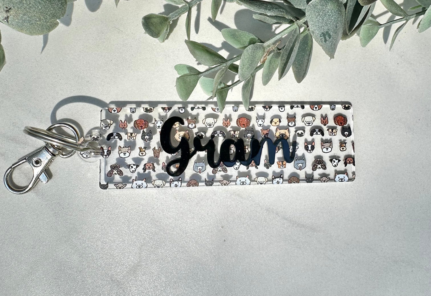 Personalized Multi Dog Acrylic Keychain