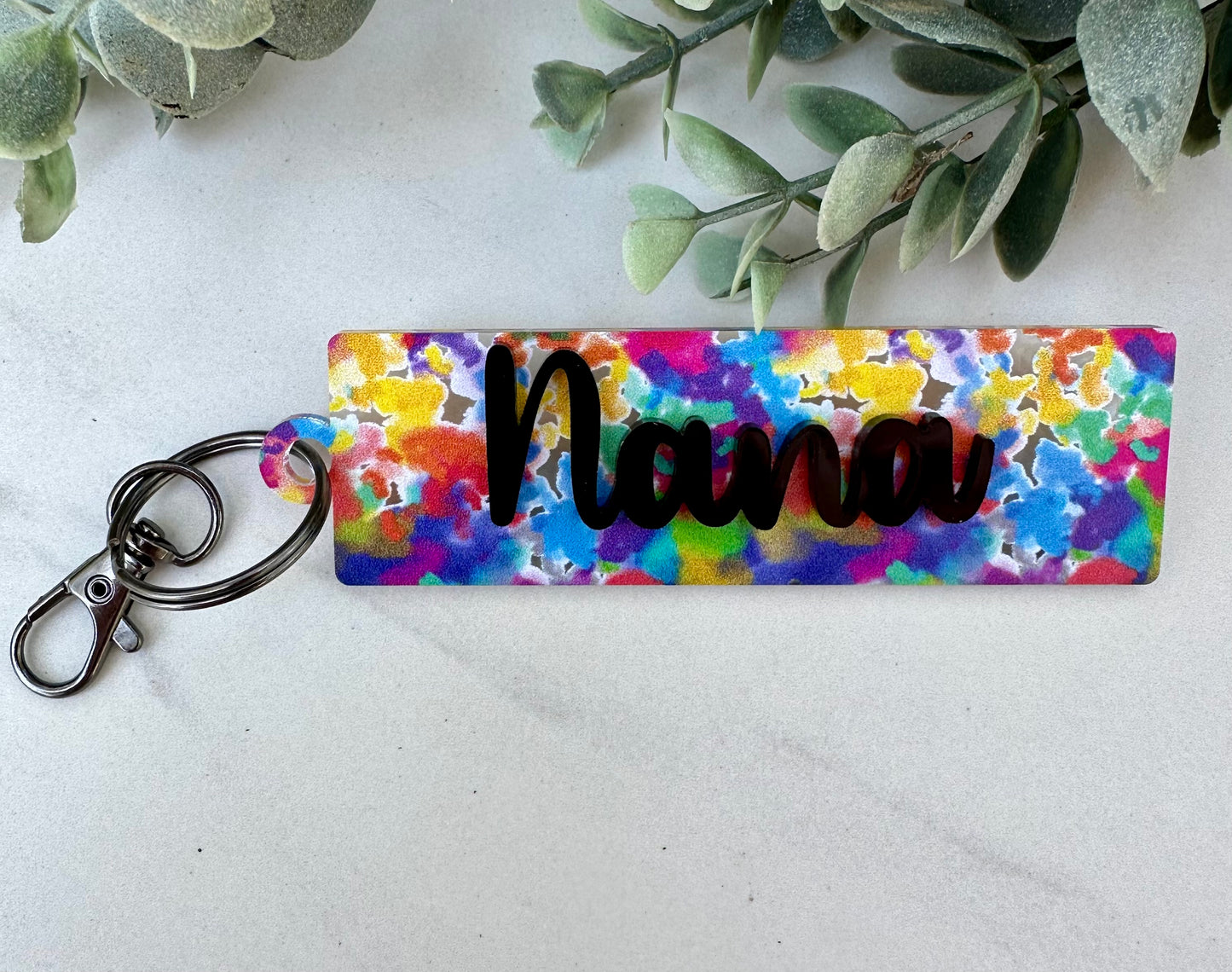 Watercolor Acrylic Keychain