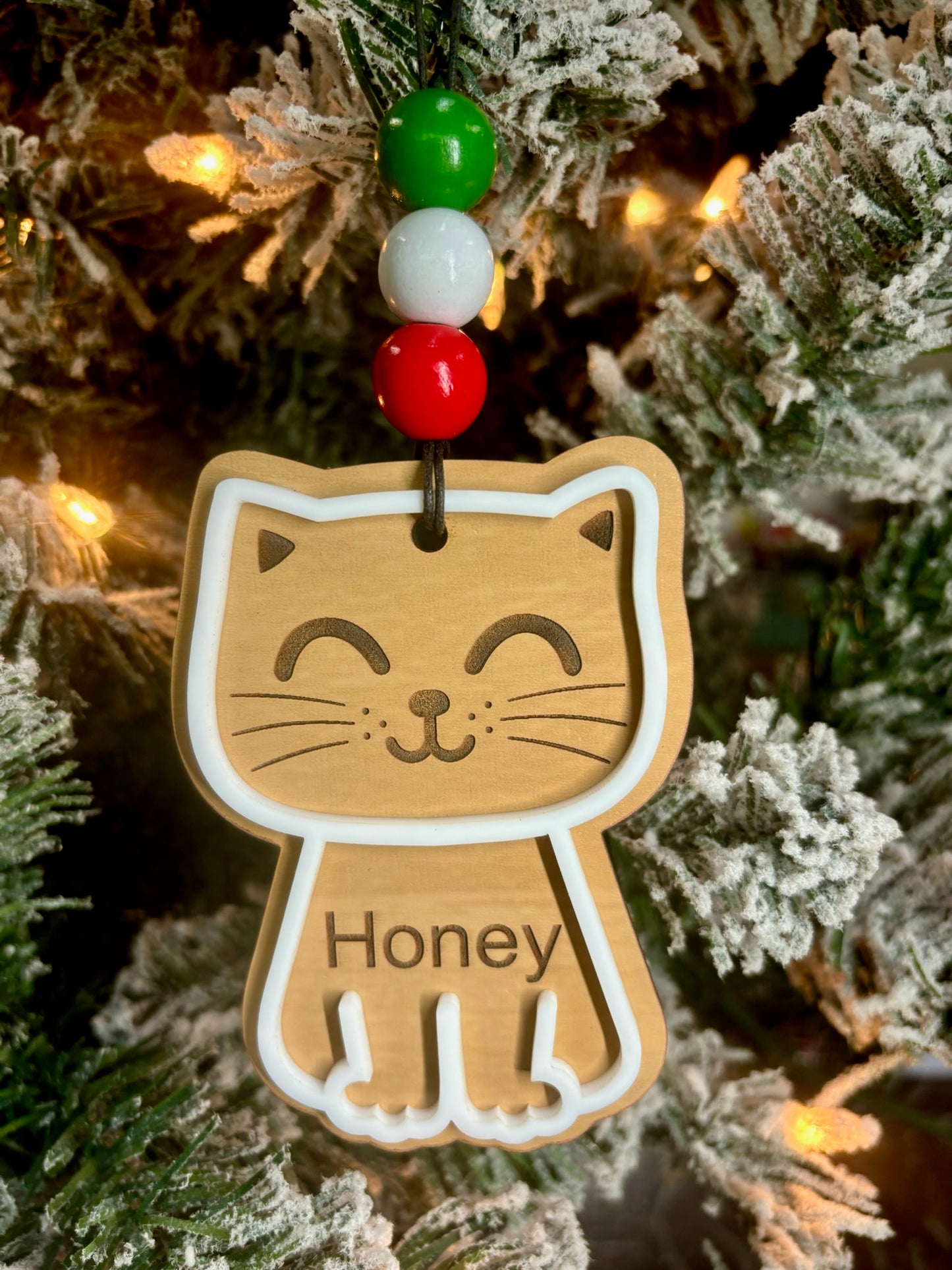 Cute Cat Personalized Ornament