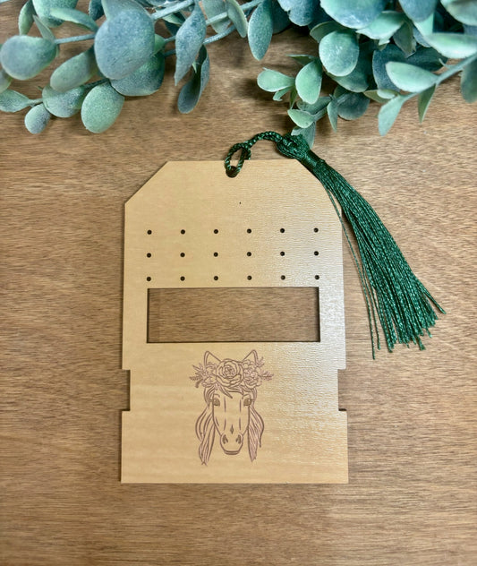 Floral Horse Travel Earring Holder