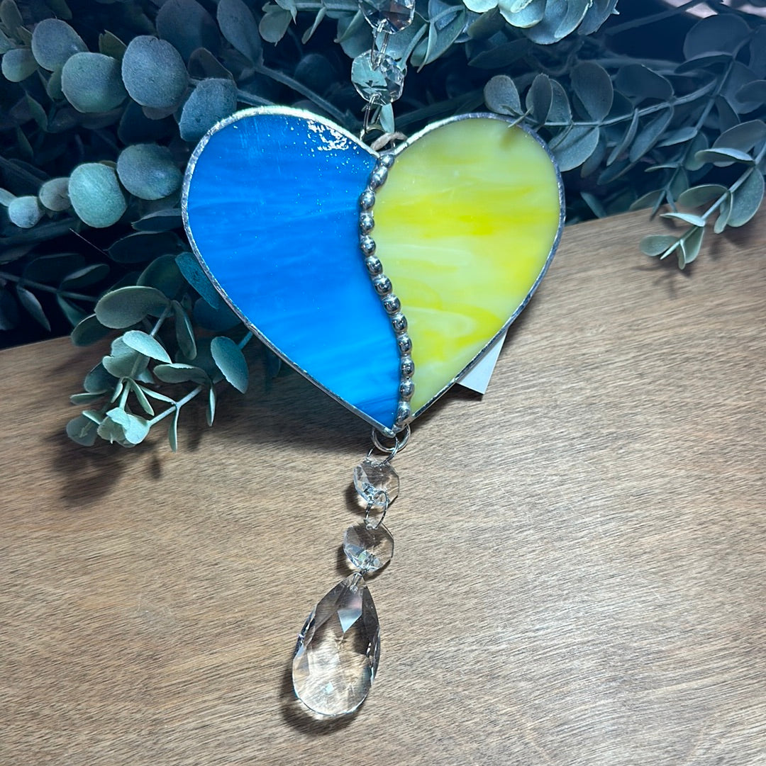 Heart with crystal stained glass