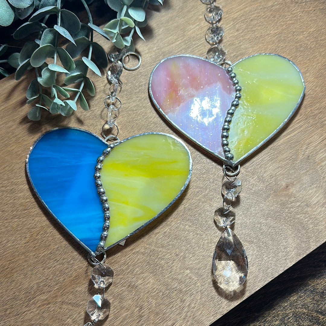 Heart with crystal stained glass