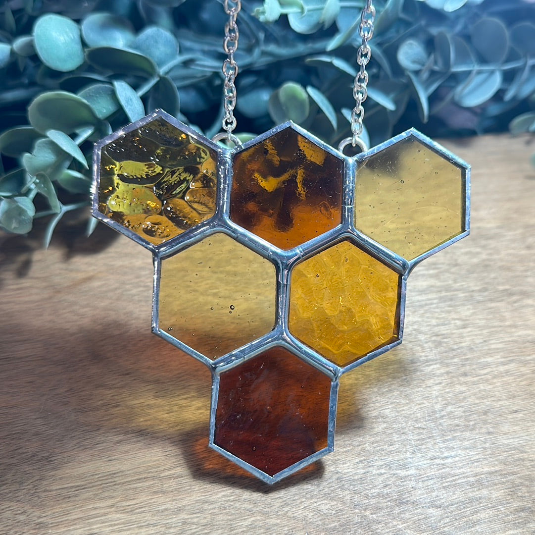 SMALL HONEYCOMB, stained glass