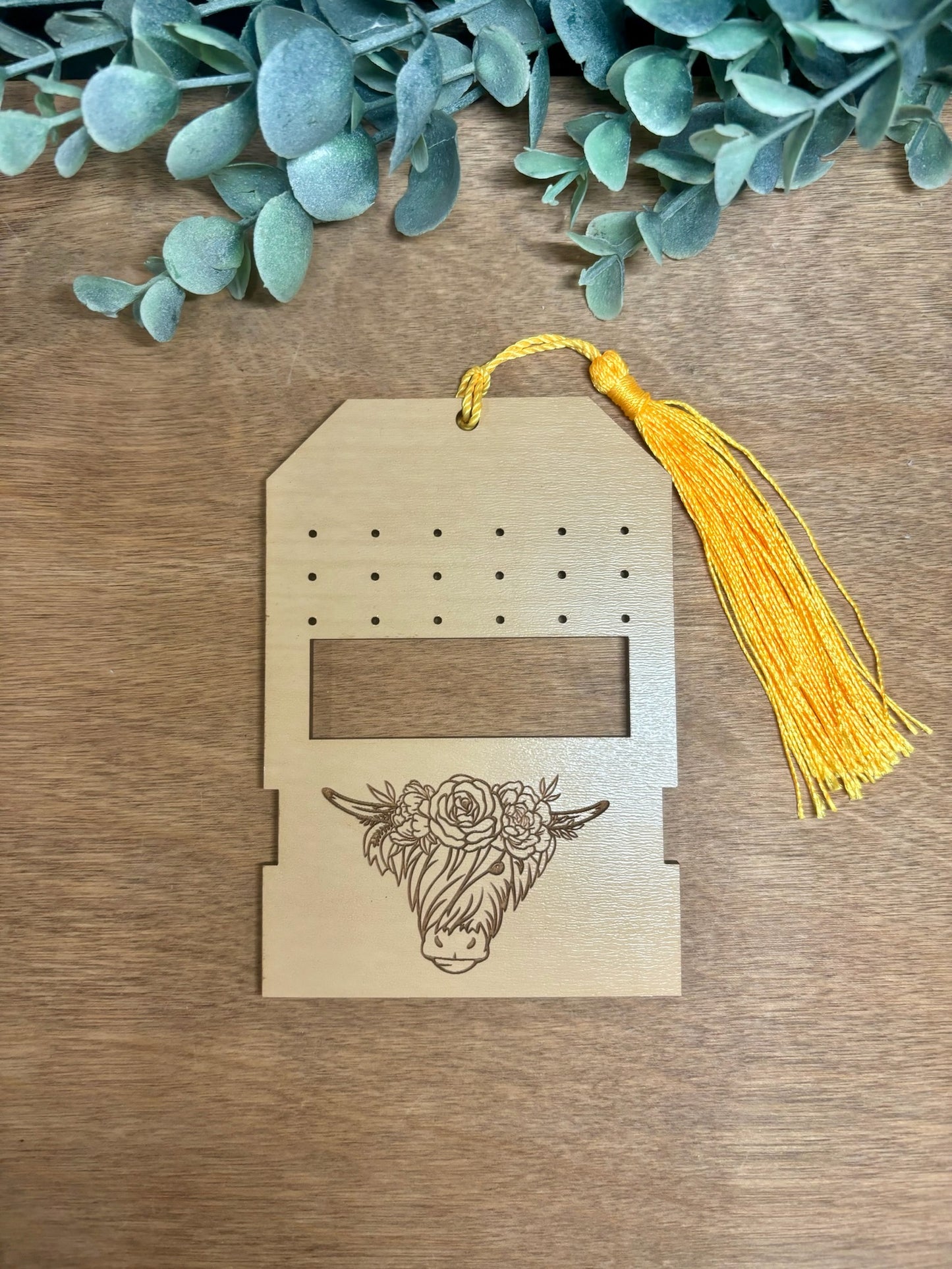 Floral Highland Cow Travel Earring Holder