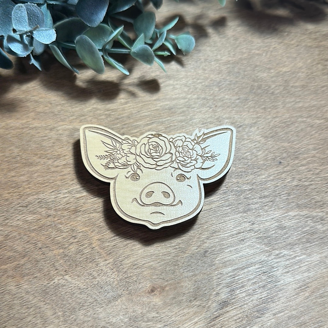 Engraved Pig Magnet