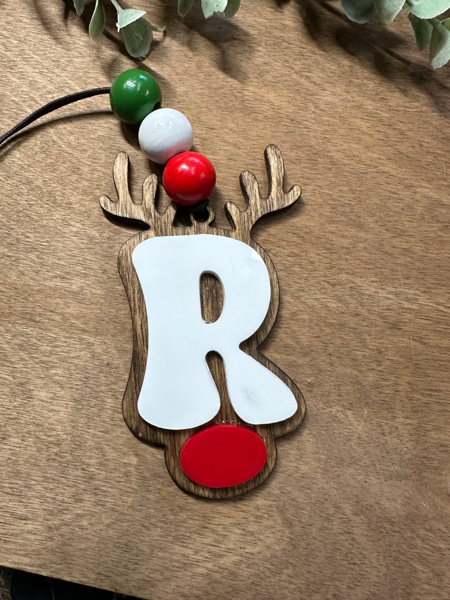 Reindeer Letter Personalized Ornament