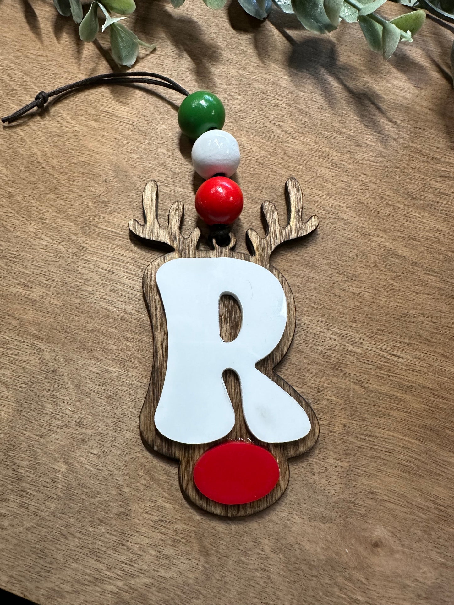 Reindeer Letter Personalized Ornament