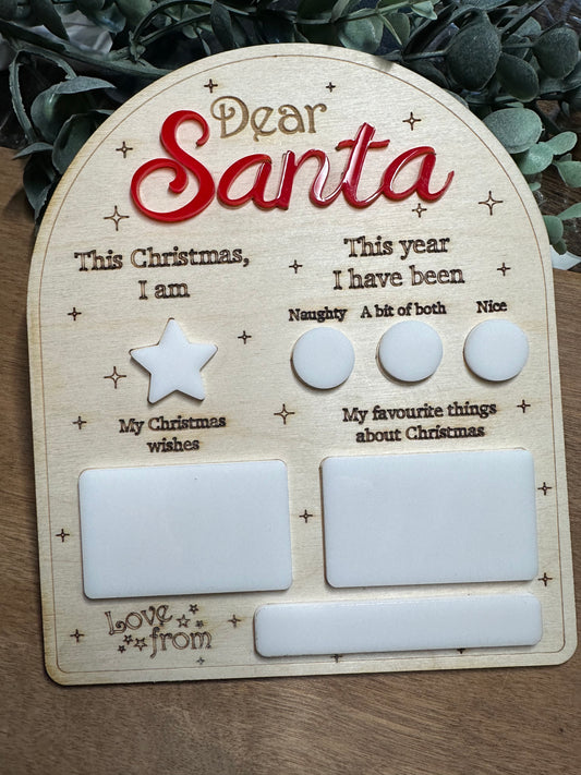 Dear Santa Christmas List Board