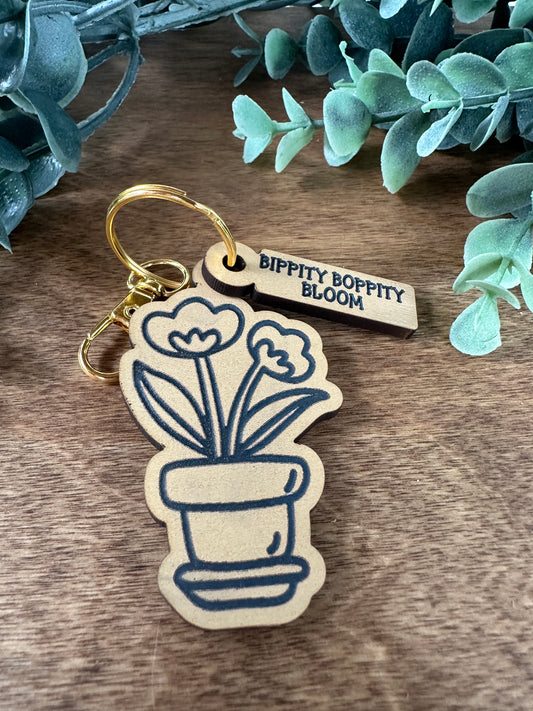 "Bippity Boppity Bloom" Flowerpot Keychain