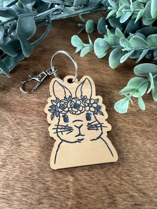 Floral Rabbit Keychain