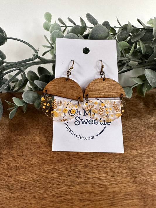 Harvest Bee Medium Split-Circle Earrings