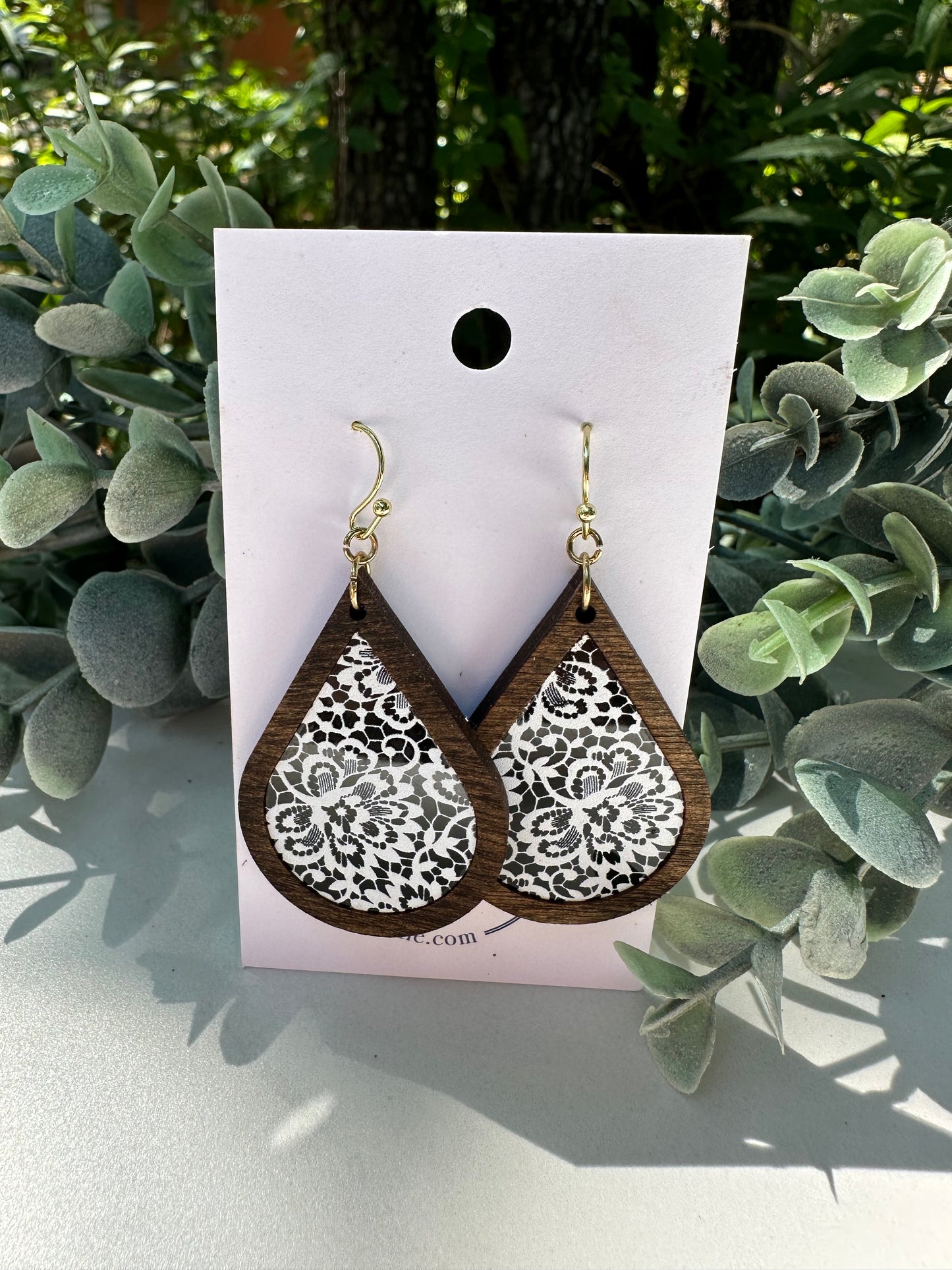 Black Lace Teardrop Earrings
