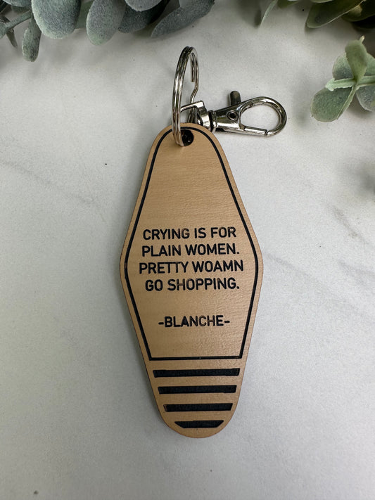 Woman Shopping  Keychain