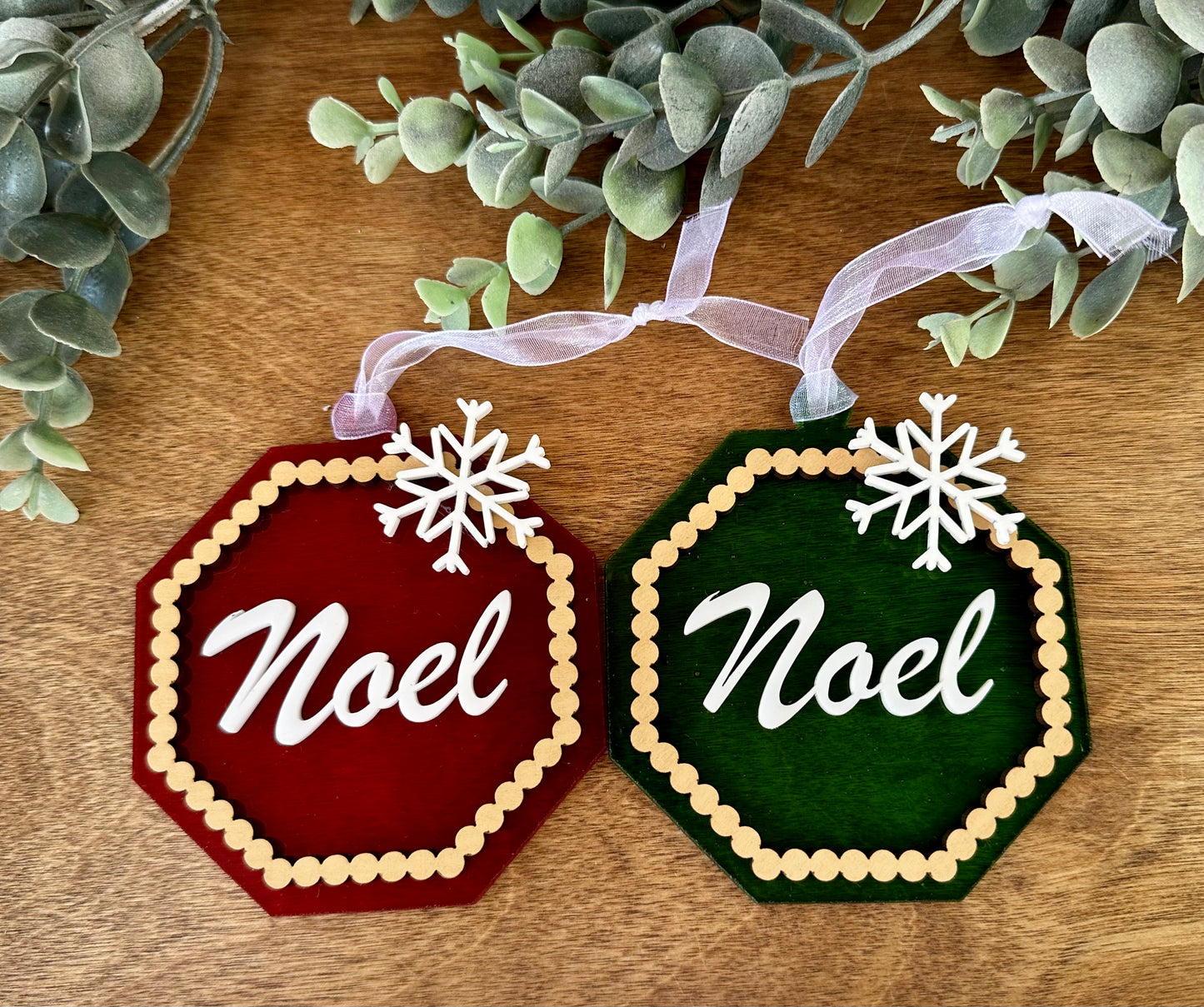 Octagon "Noel " Ornament