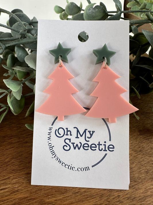 Christmas Tree Earrings - Solid Color