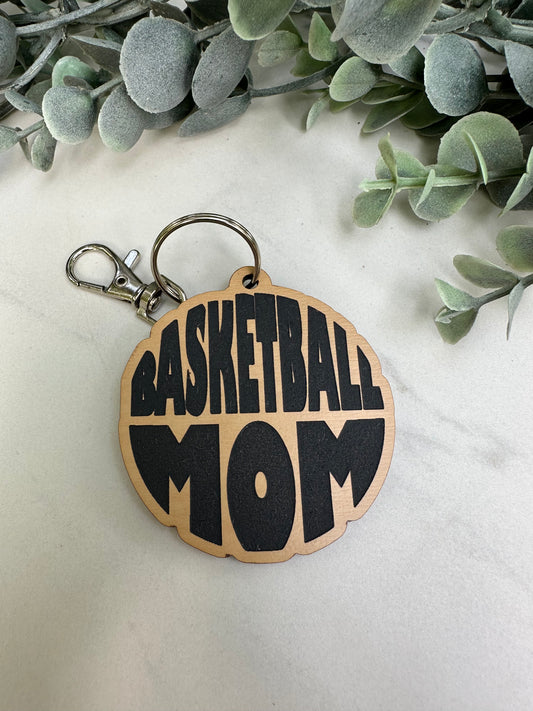 Basketball Mom Ball Keychain