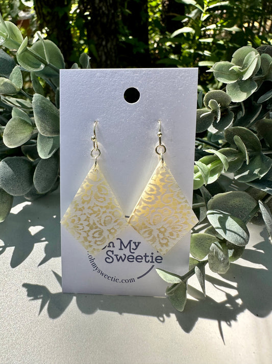 White Lace Diamond Earrings