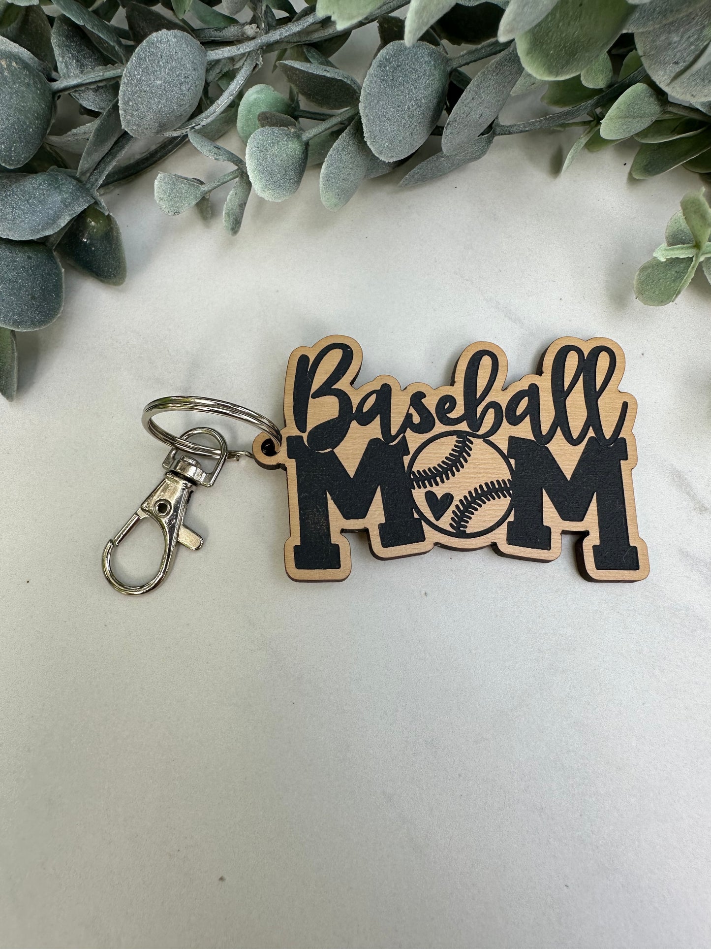 "Baseball Mom" Keychain