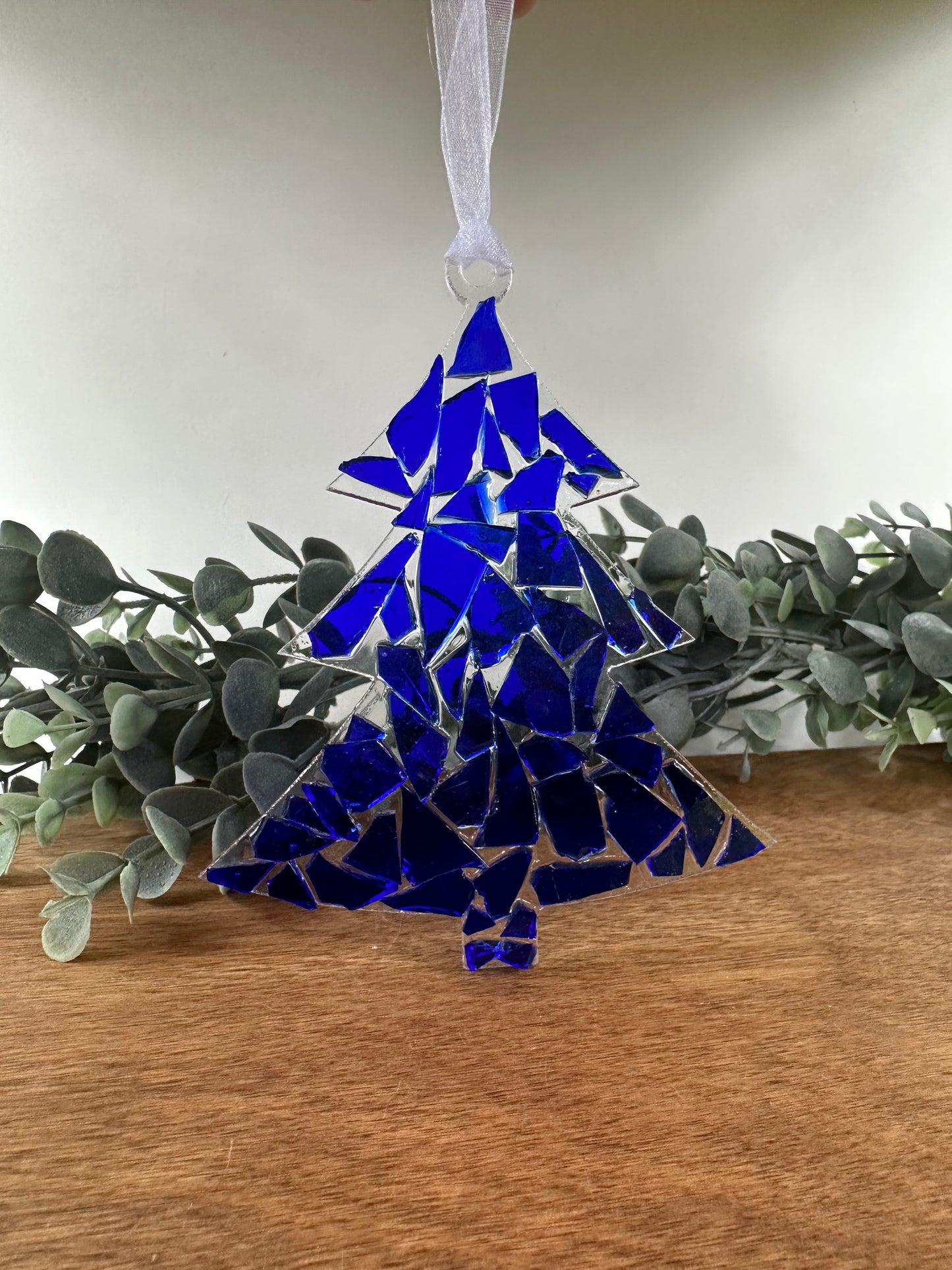 Tree Mosaic Glass Ornament