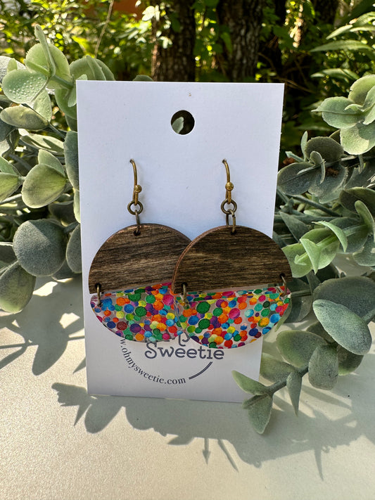 Multi Dot Medium Split-circle Earrings