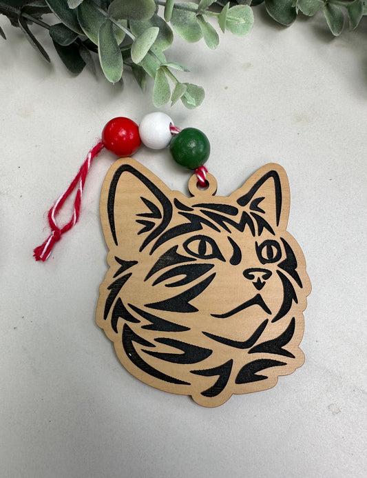 Engraved Cat Ornament