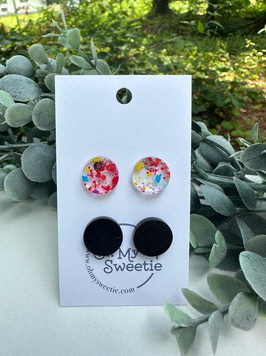 Splatter Paint 15mm Studs (2 pairs)