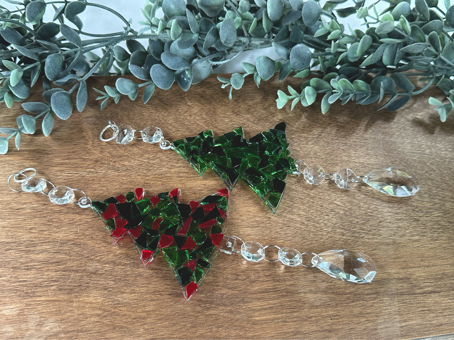 Christmas Tree Mosaic with glass Crystals