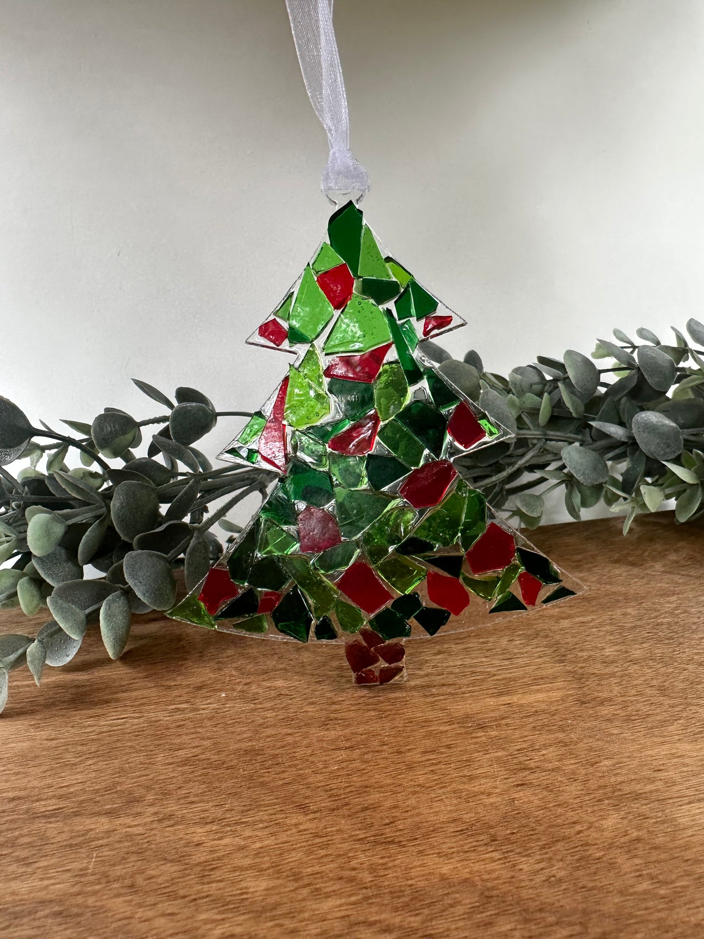 Tree Mosaic Glass Ornament