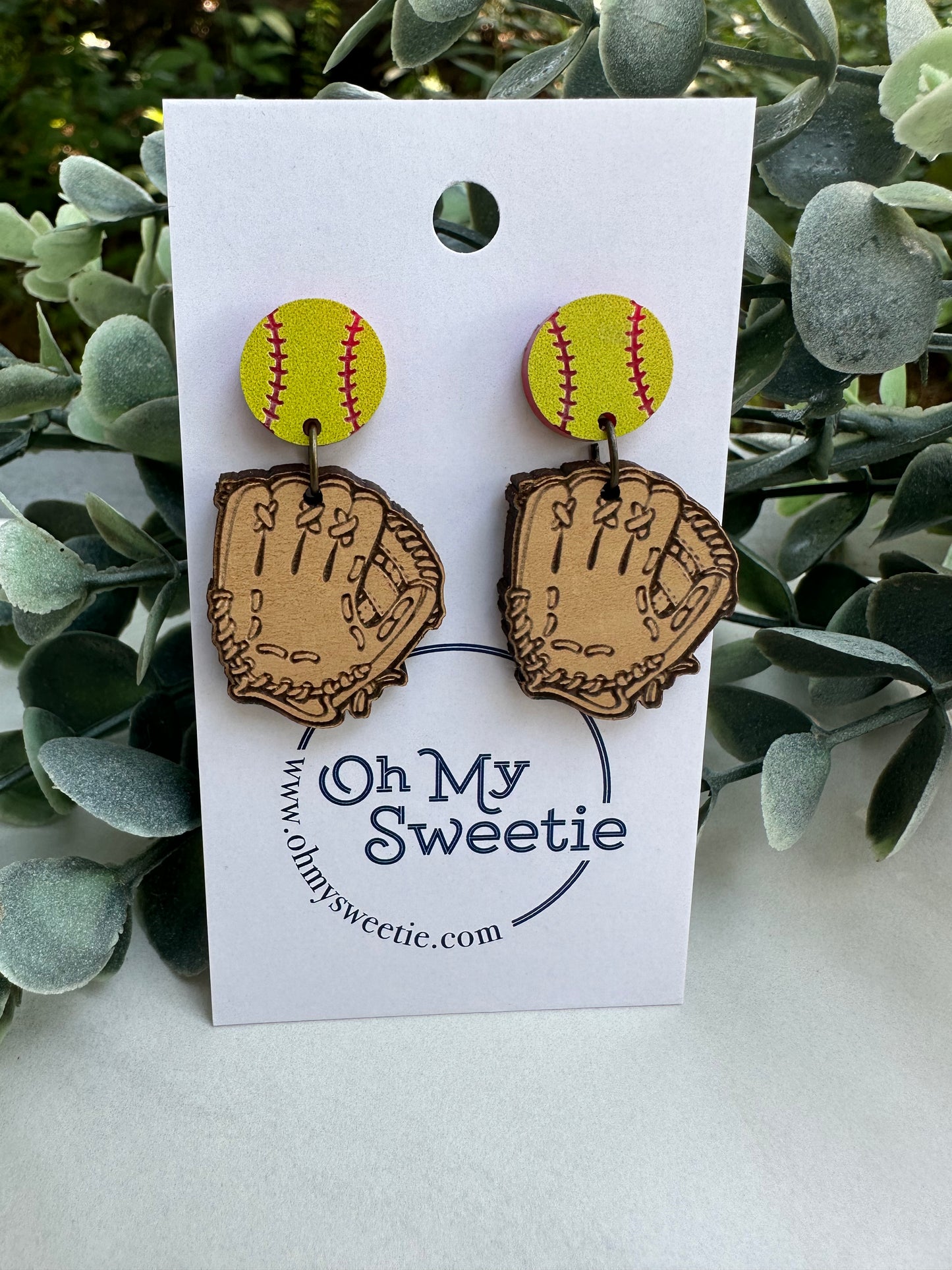 Softball & Glove Earrings