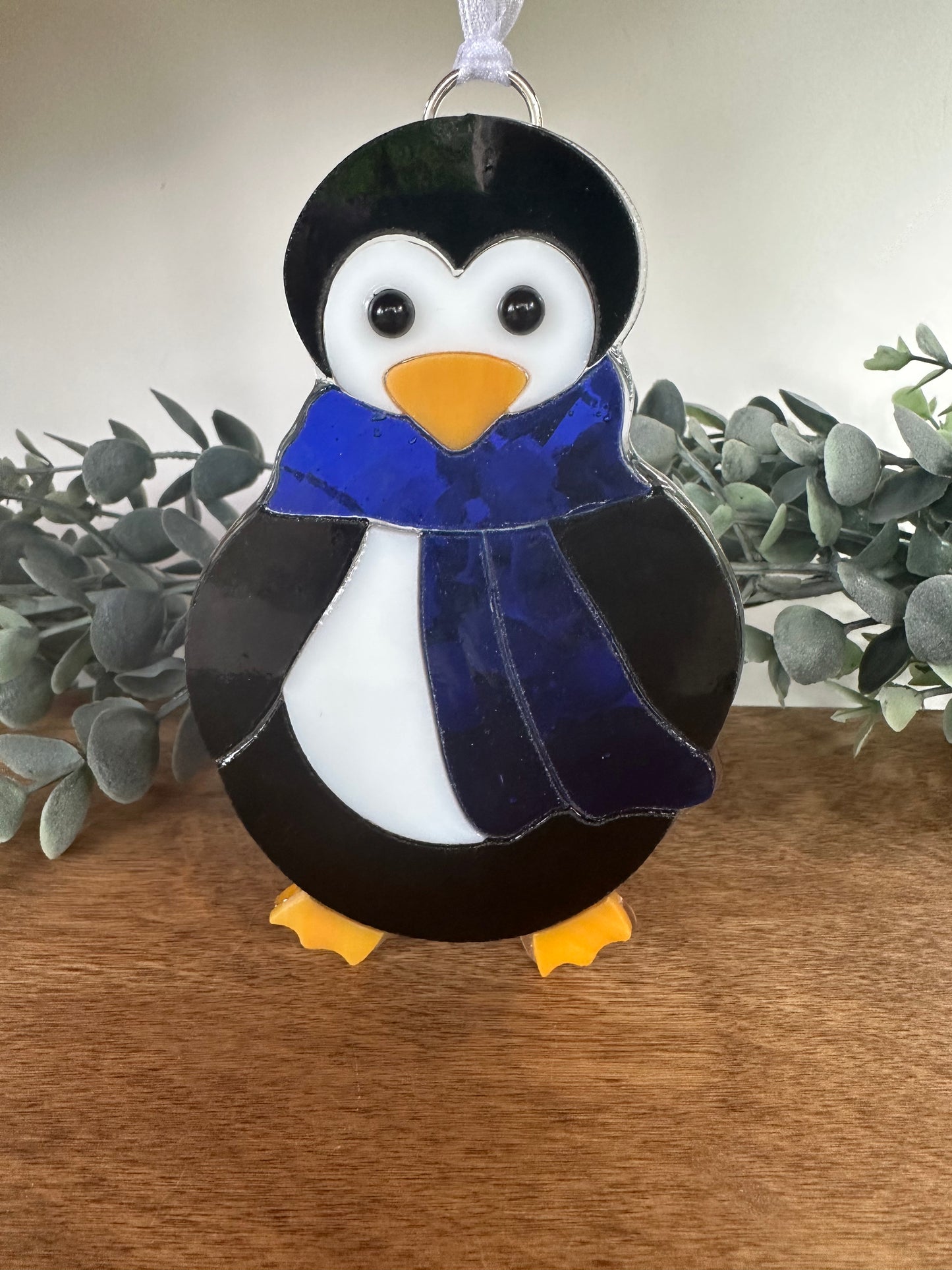 Penguin Mosaic Glass Ornament