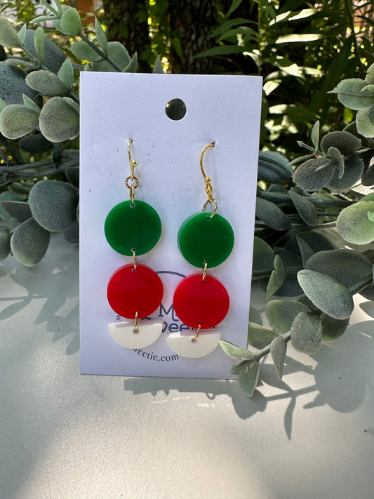 Christmas Double Half Drop Earrings