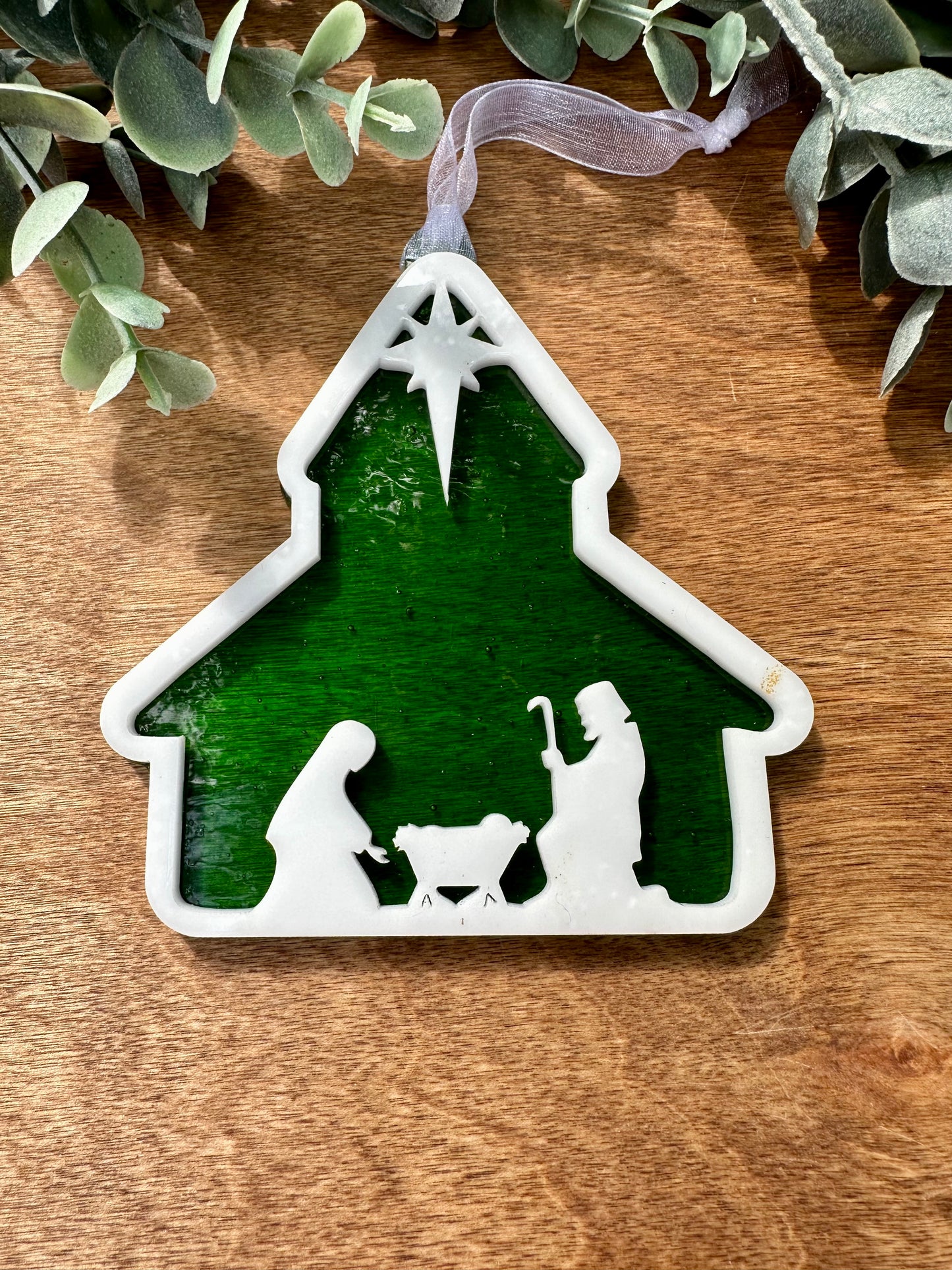 Nativity Barn Ornament