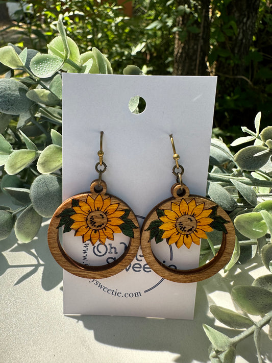 Sunflower Circle Earrings