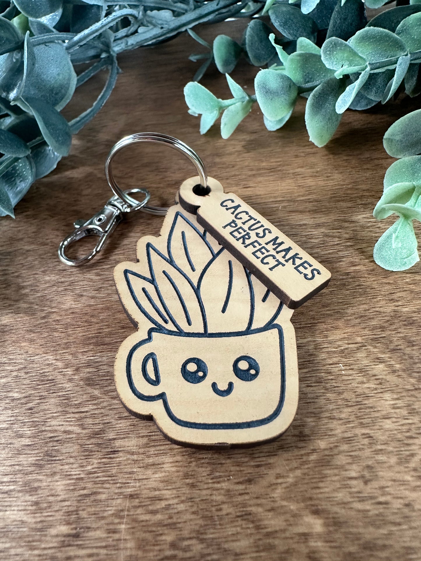 "Cactus Makes Perfect" Keychain
