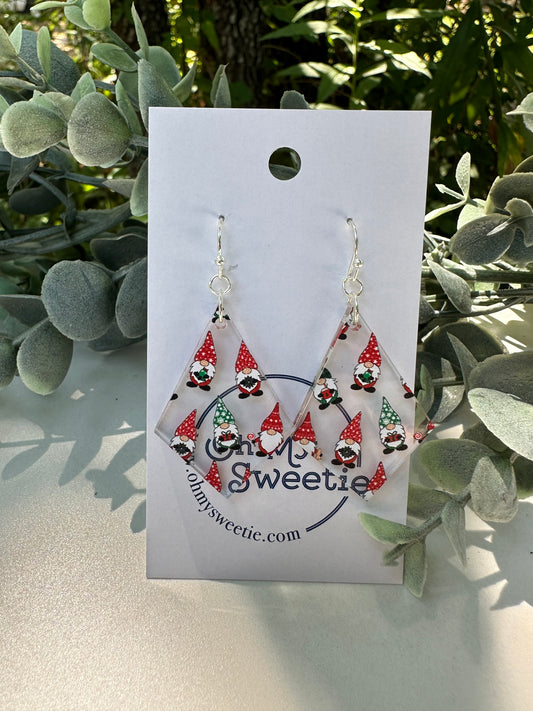 Christmas Gnome Diamond  Earrings