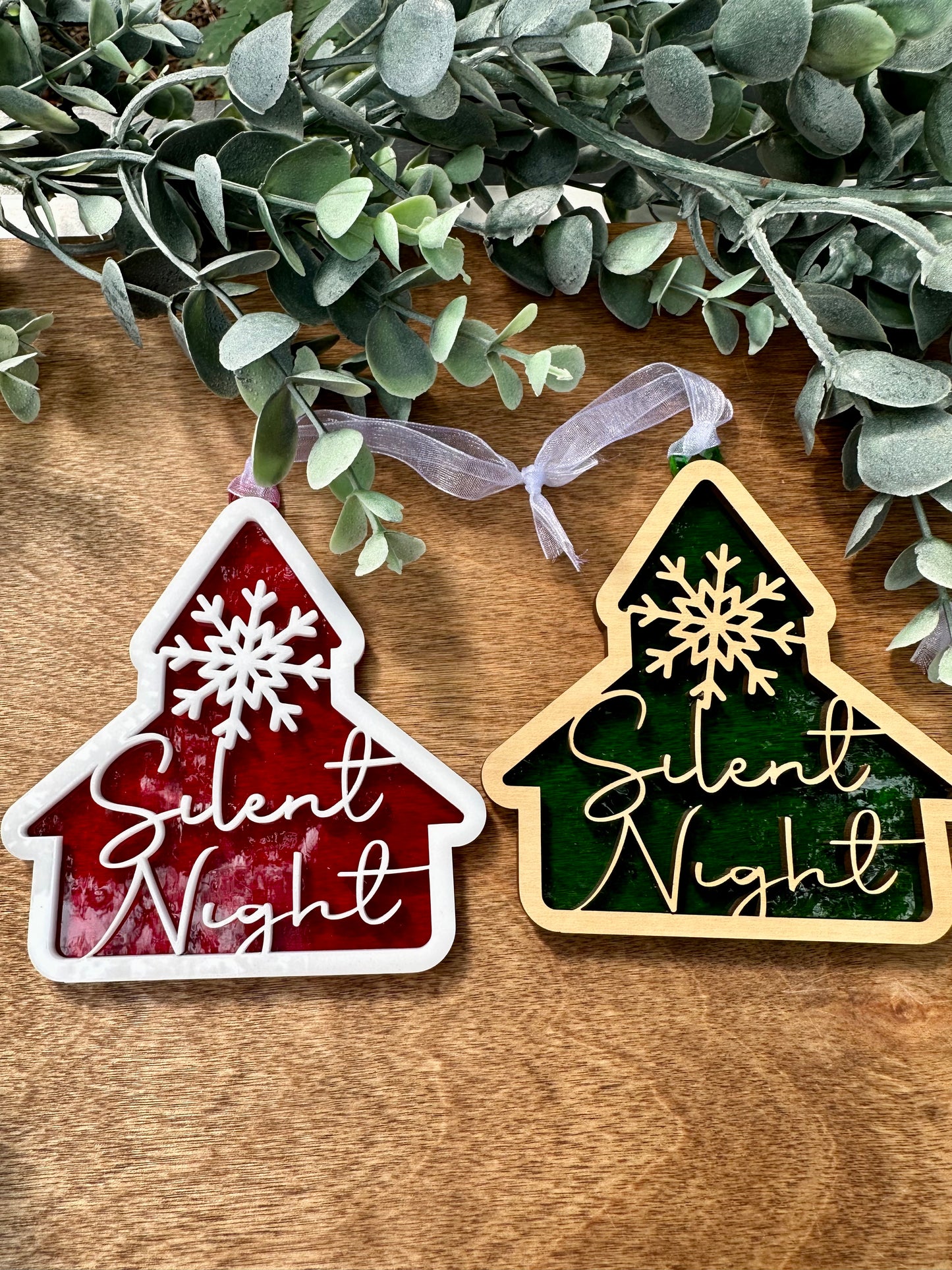 "Silent Night" Barn Ornament