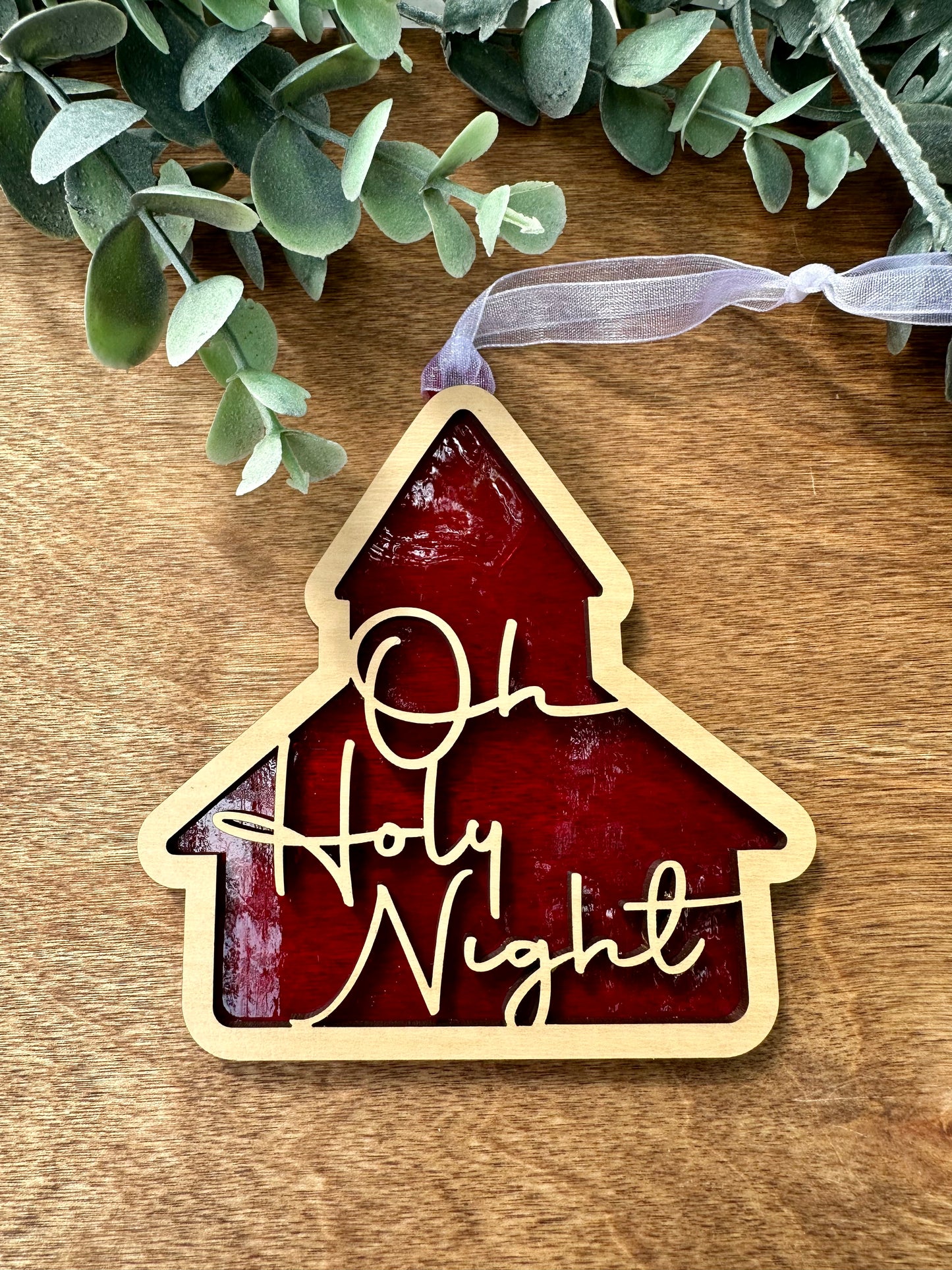 "Oh Holy Night" Barn Ornament