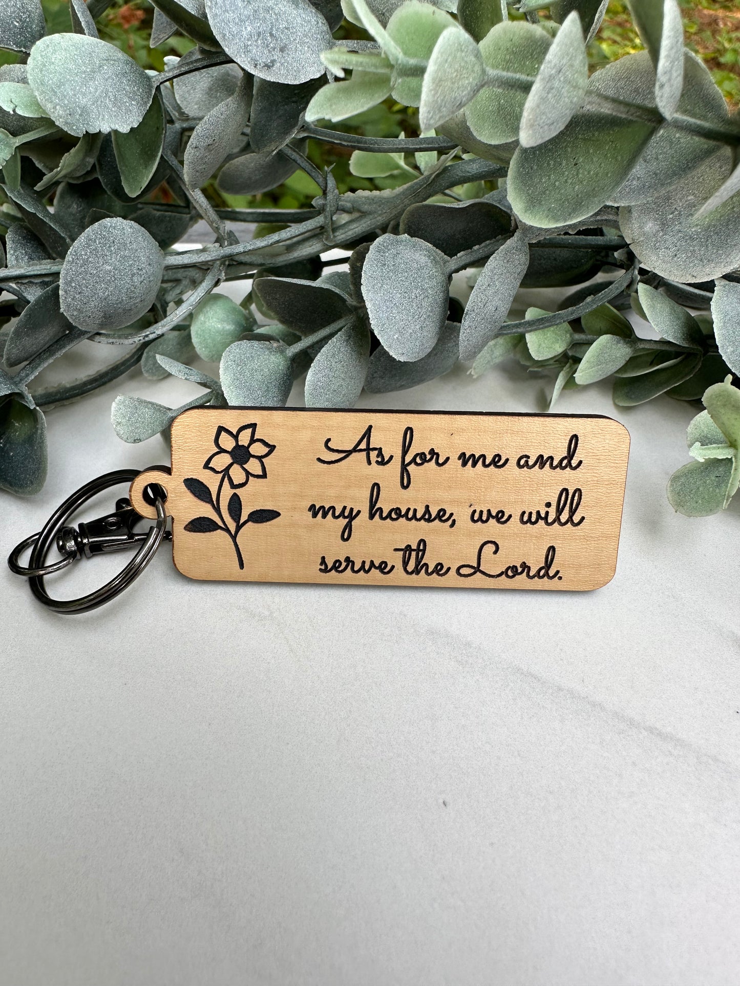 "As for Me and my House, We Will Serve the Lord" Keychain