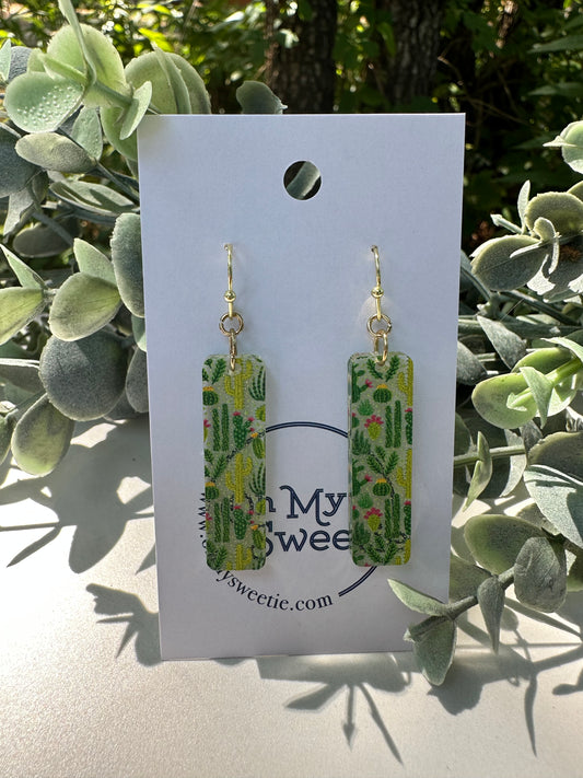 Cactus Rectangle Earrings
