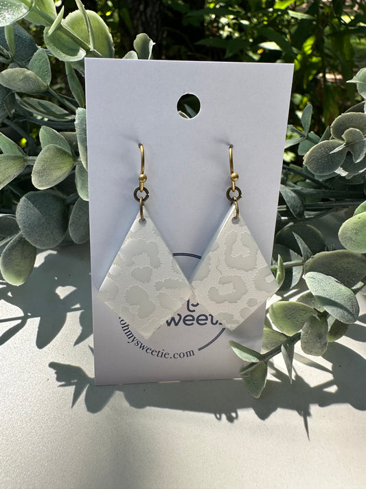 White Leopard Diamond Earrings