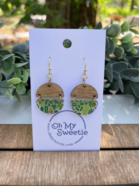 Cacti Small Round Earrings