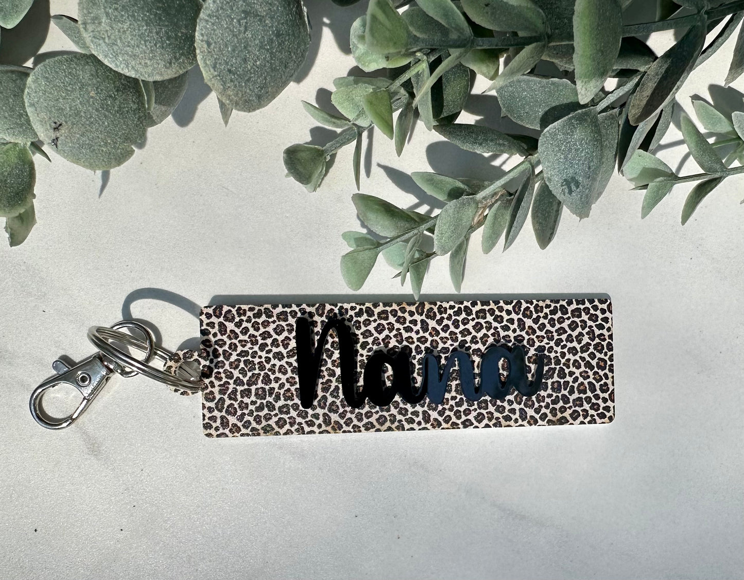 Personalized Cheetah Aycrlic Keychain